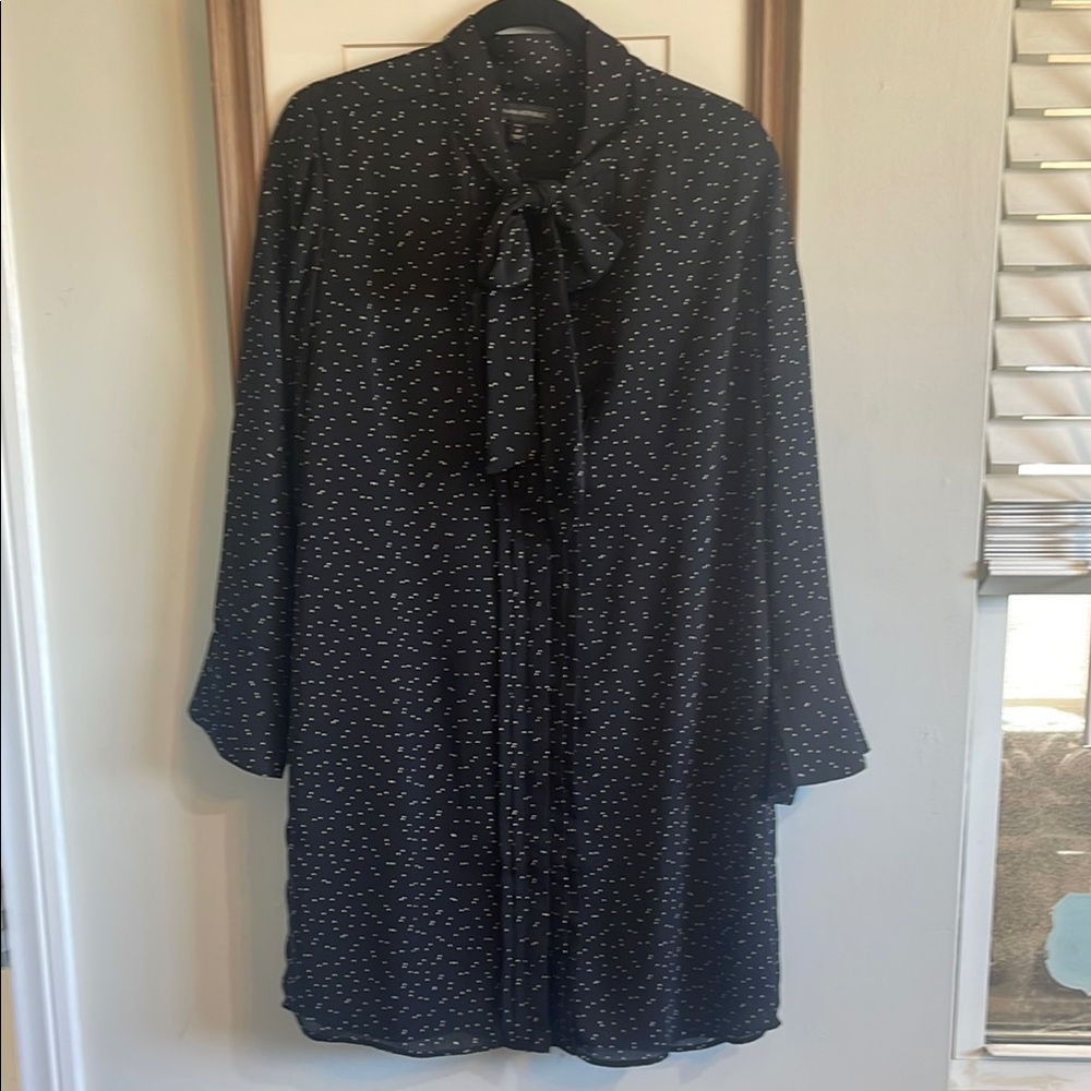 Banana Republic black polkadot bow dress.